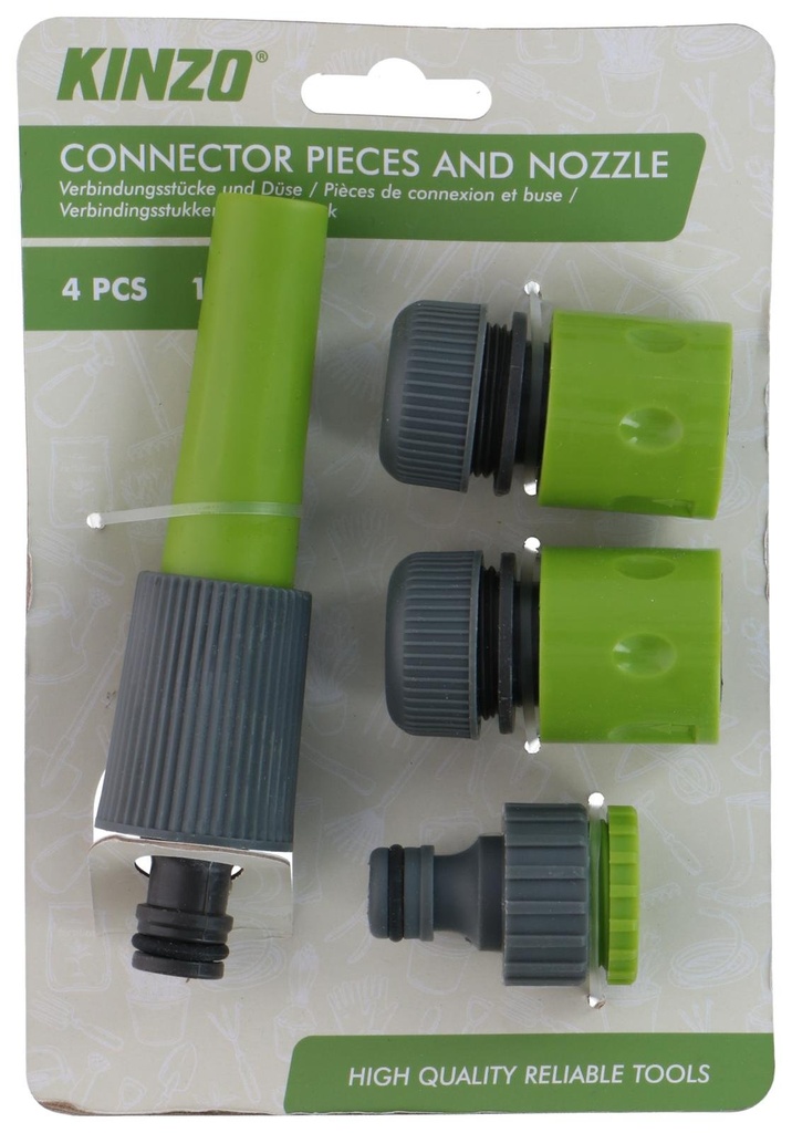 KINZO Garden Connector With Adjustable Nozzle