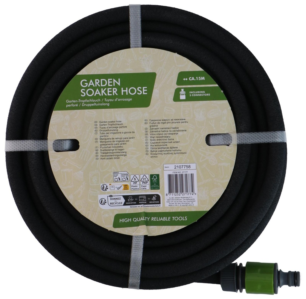 KINZO Garden Soaker Hose 15 Meter