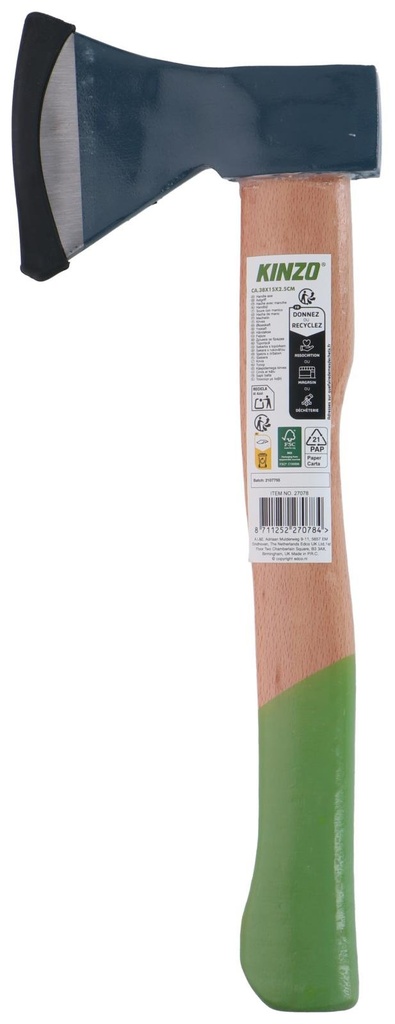 KINZO Garden Axe 760g with Protection Cap