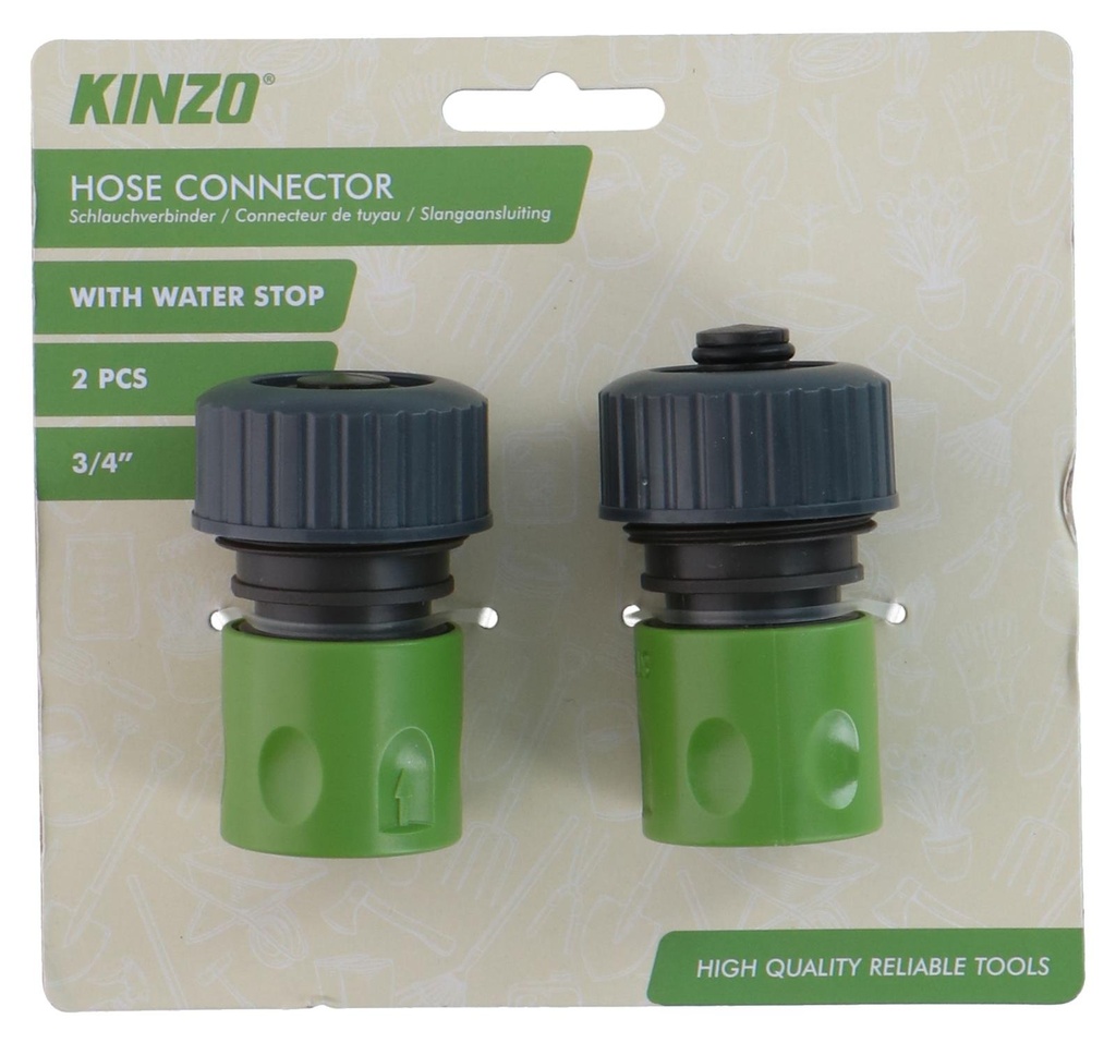 KINZO Hose Connector 3/4" With Waterstop