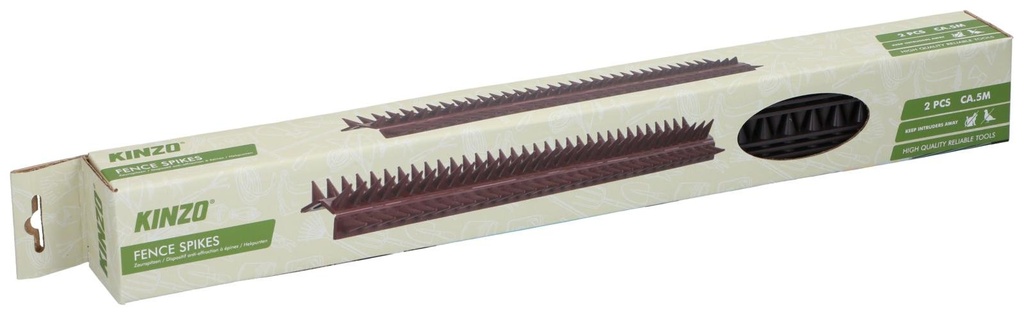 KINZO Garden Fence Spikes 50cm Brown