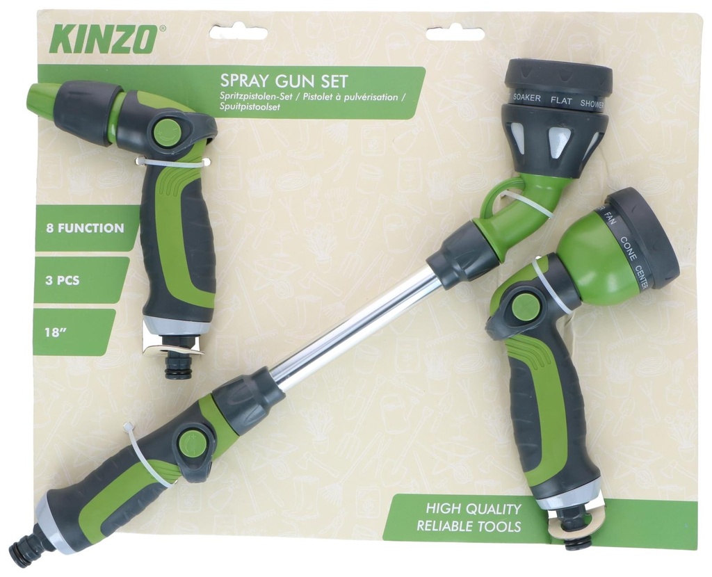 KINZO Spray Gun 8 Functions 18 Inch