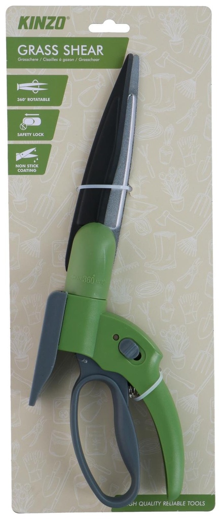 KINZO Grass Shears 35x13x4cm 360° Rotating Blade
