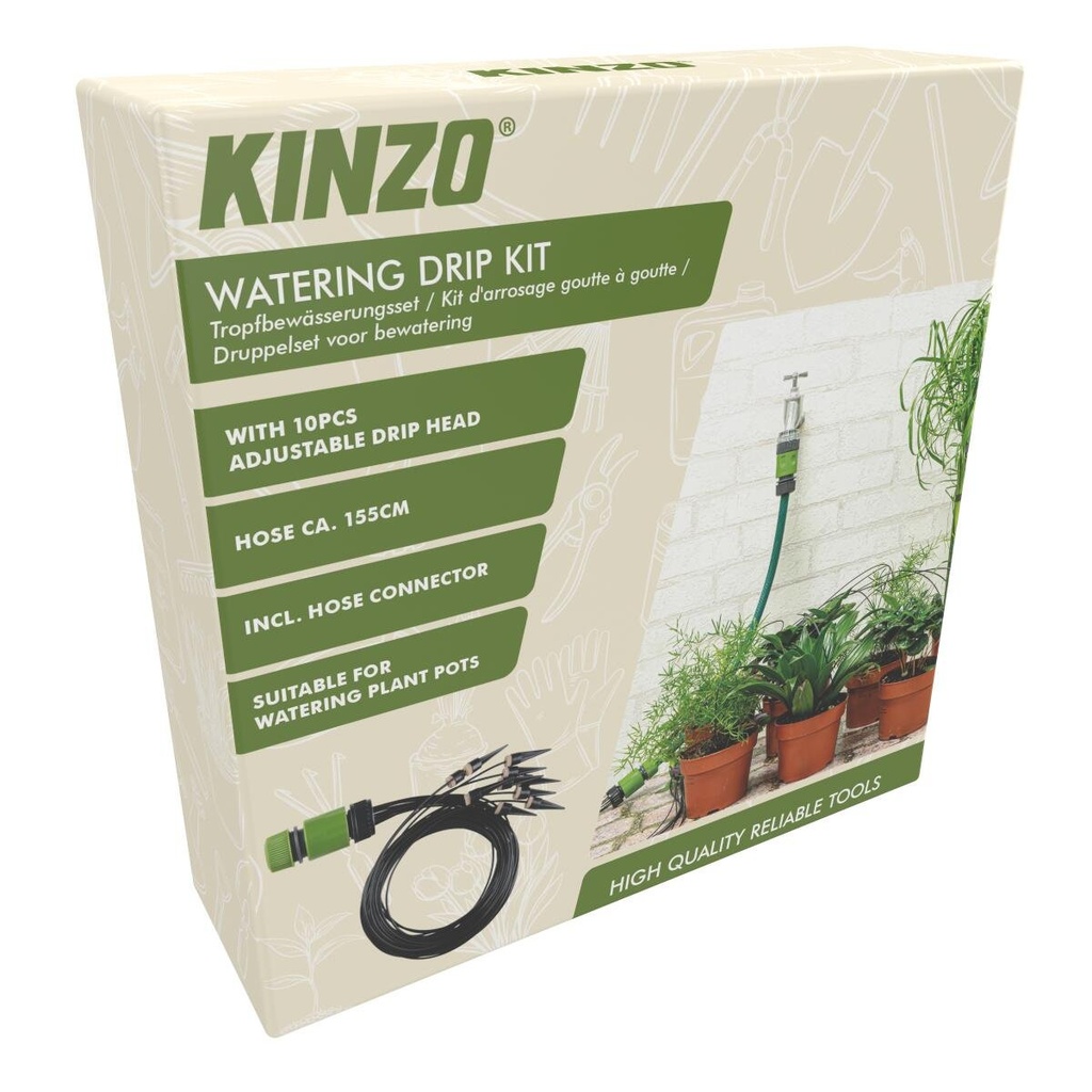 KINZO Drip Watering System with 10 Dripper Heads