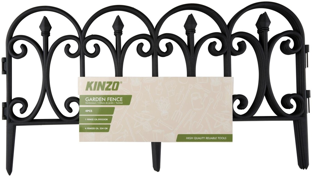 KINZO Kinzo Garden Fence Black 59x33cm