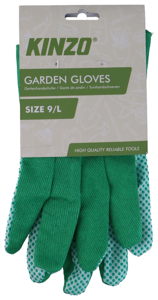KINZO Garden Gloves Size 9 and 10 Green