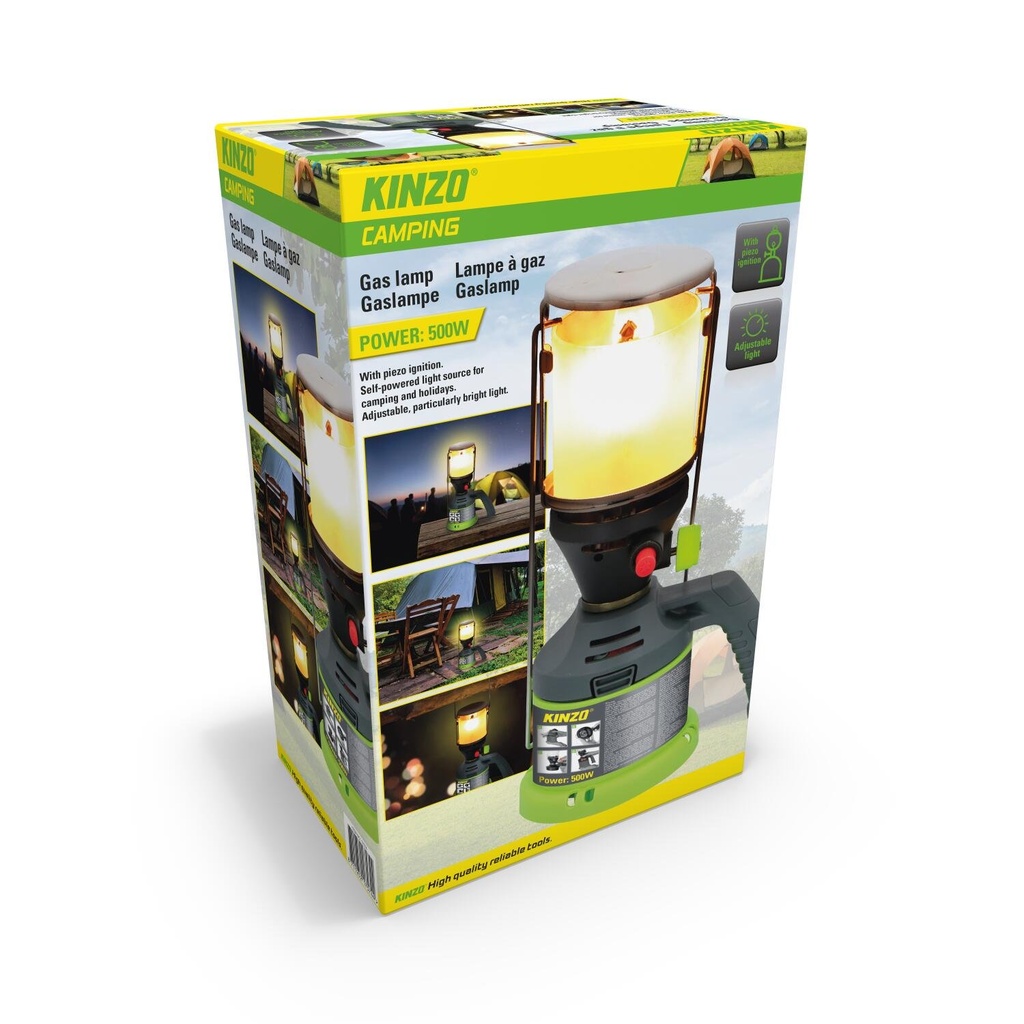 KINZO Camping Light Gas 190g With Piezo Ignition