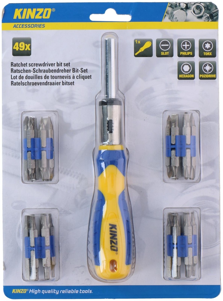 KINZO Ratchet Screwdriver Bit Set 49 Pieces
