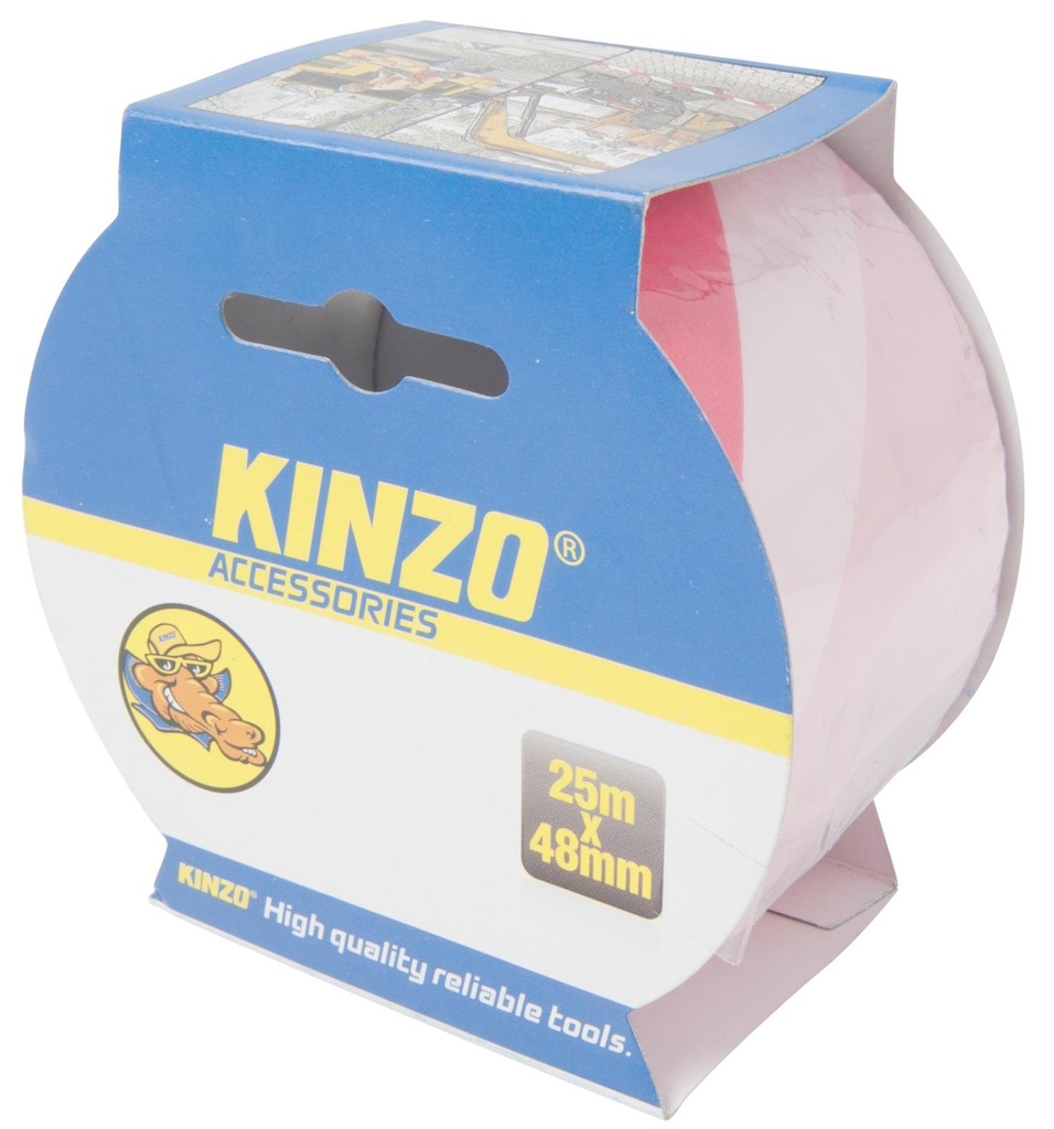 KINZO Warning Barrier Tape 25m x 48mm Red/White