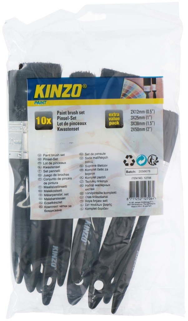 KINZO Paint Brush Set 12/25/38/50mm