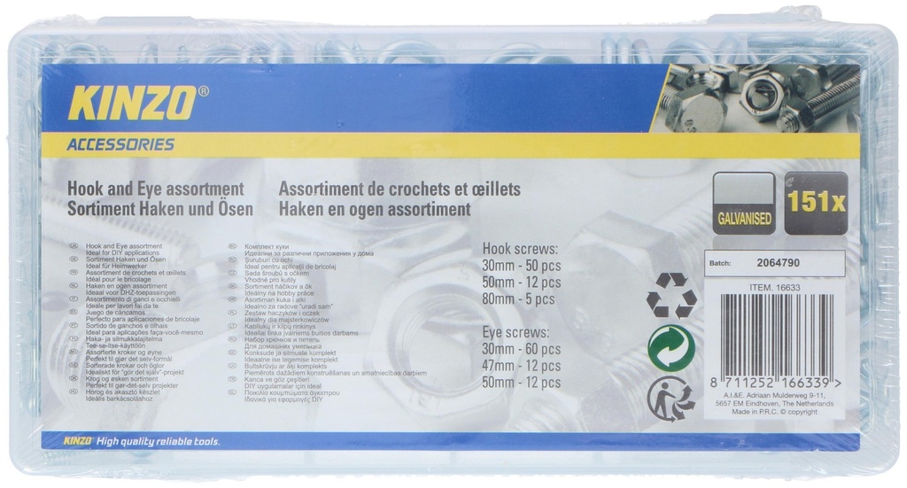 KINZO Hook and Eye 151 pcs