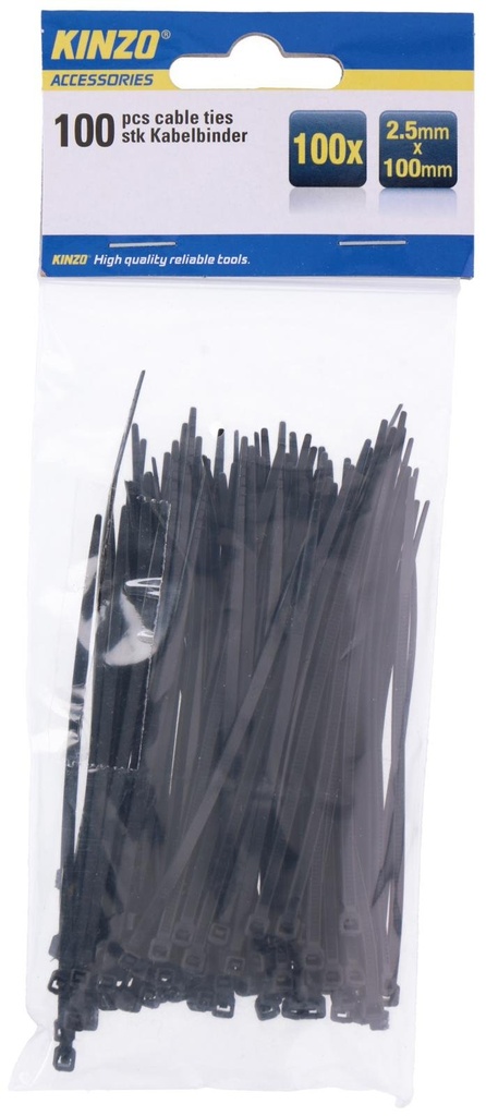 KINZO Cable Tie 2.5x100mm Black