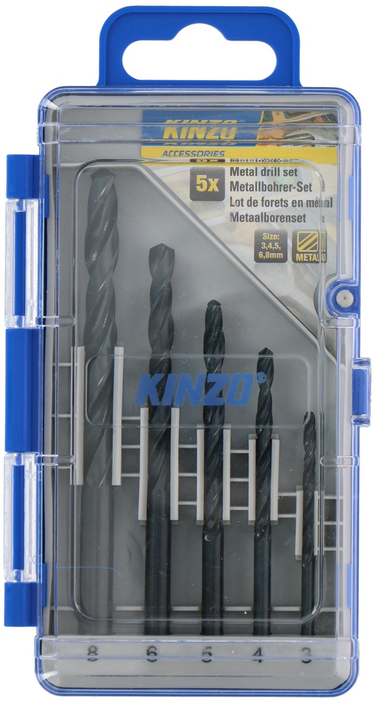 KINZO Metal Drill Bit Set 3-8mm