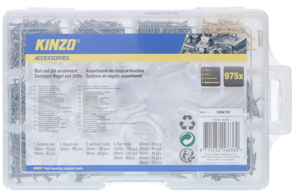[871125216636] KINZO Nail Set 975 Pieces