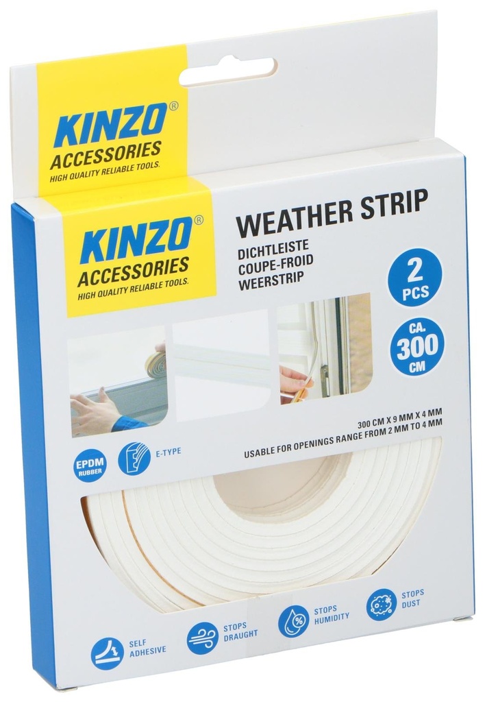KINZO Weather Strip E-Shape 3m