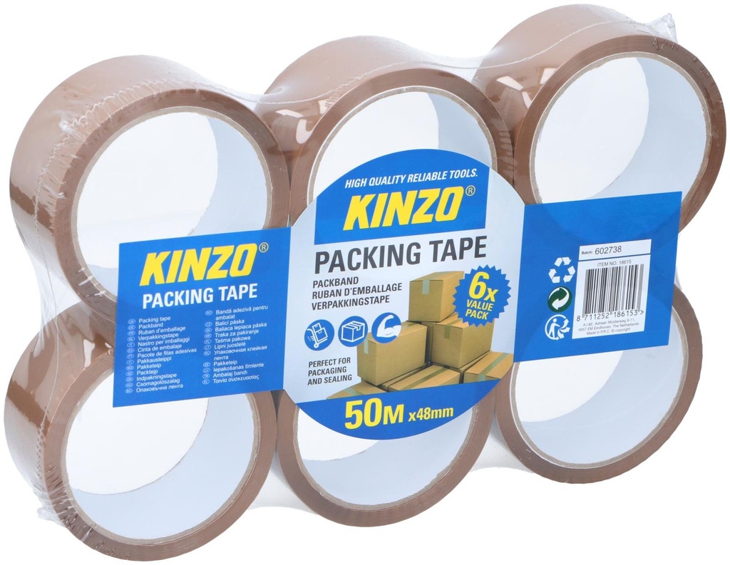 KINZO Packing Tape Brown 48mm x 50m