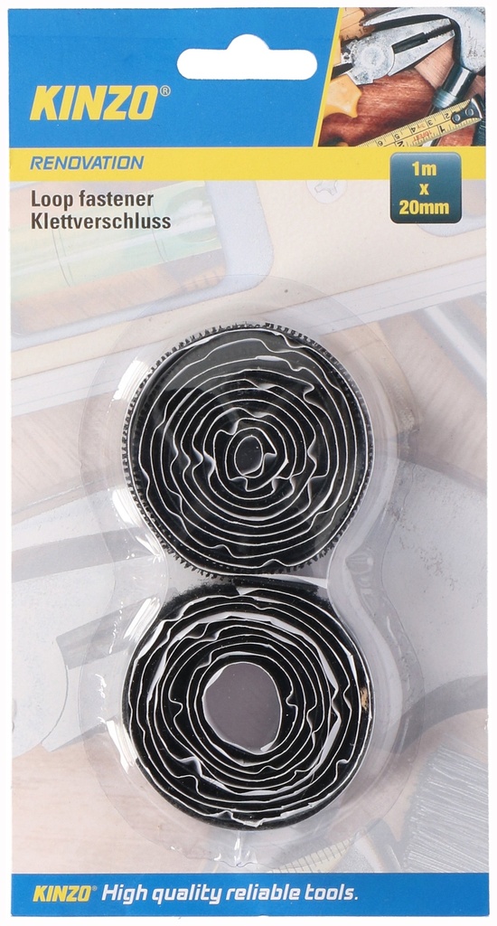 KINZO Loop Fastener Black 1m x 20mm