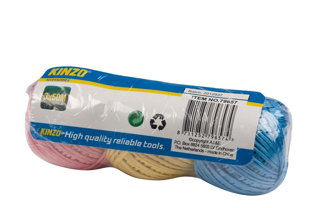 KINZO Rope 2mm 3x50m red yellow blue