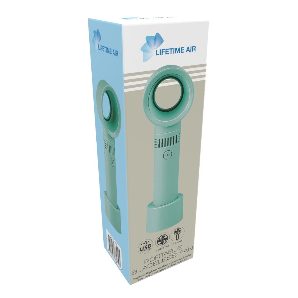 LIFETIME Portable Bladeless USB Fan Green
