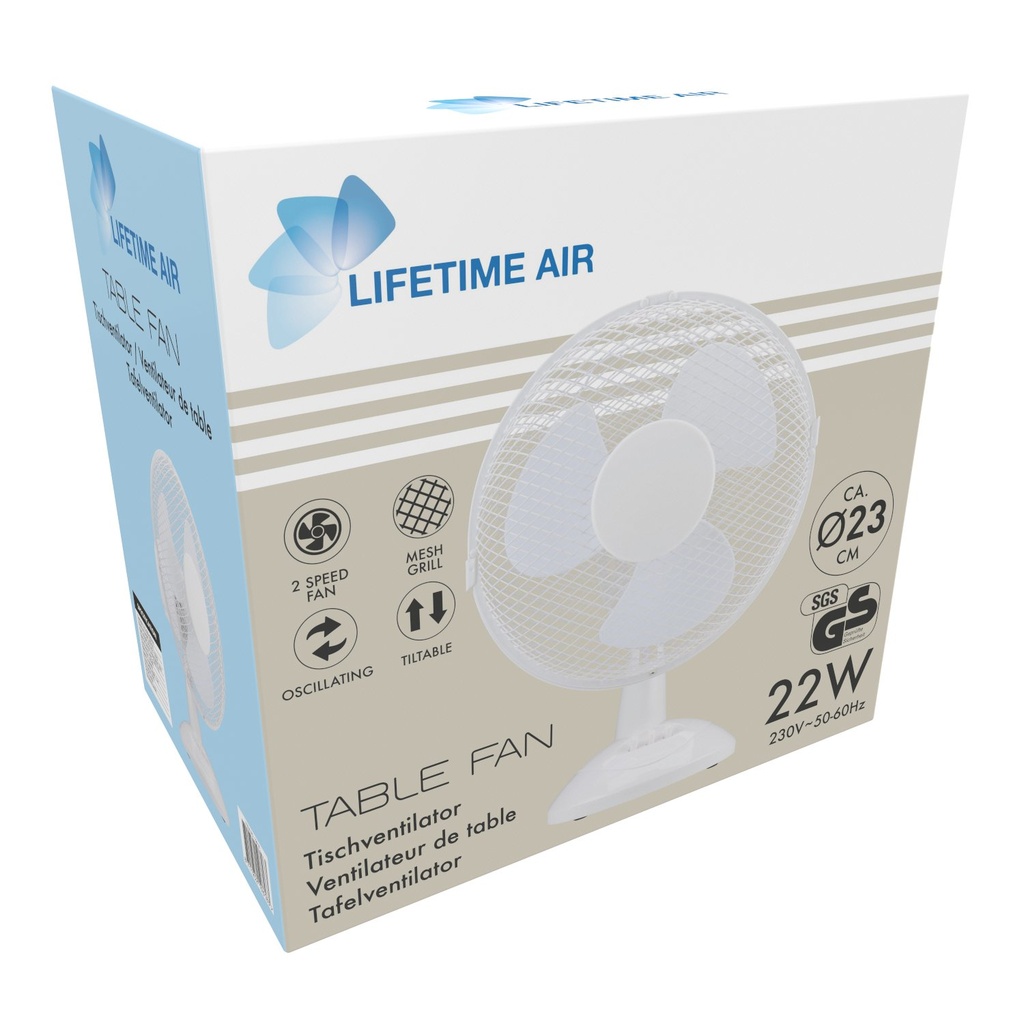 LIFETIME Fan Table 230V 23cm 22W