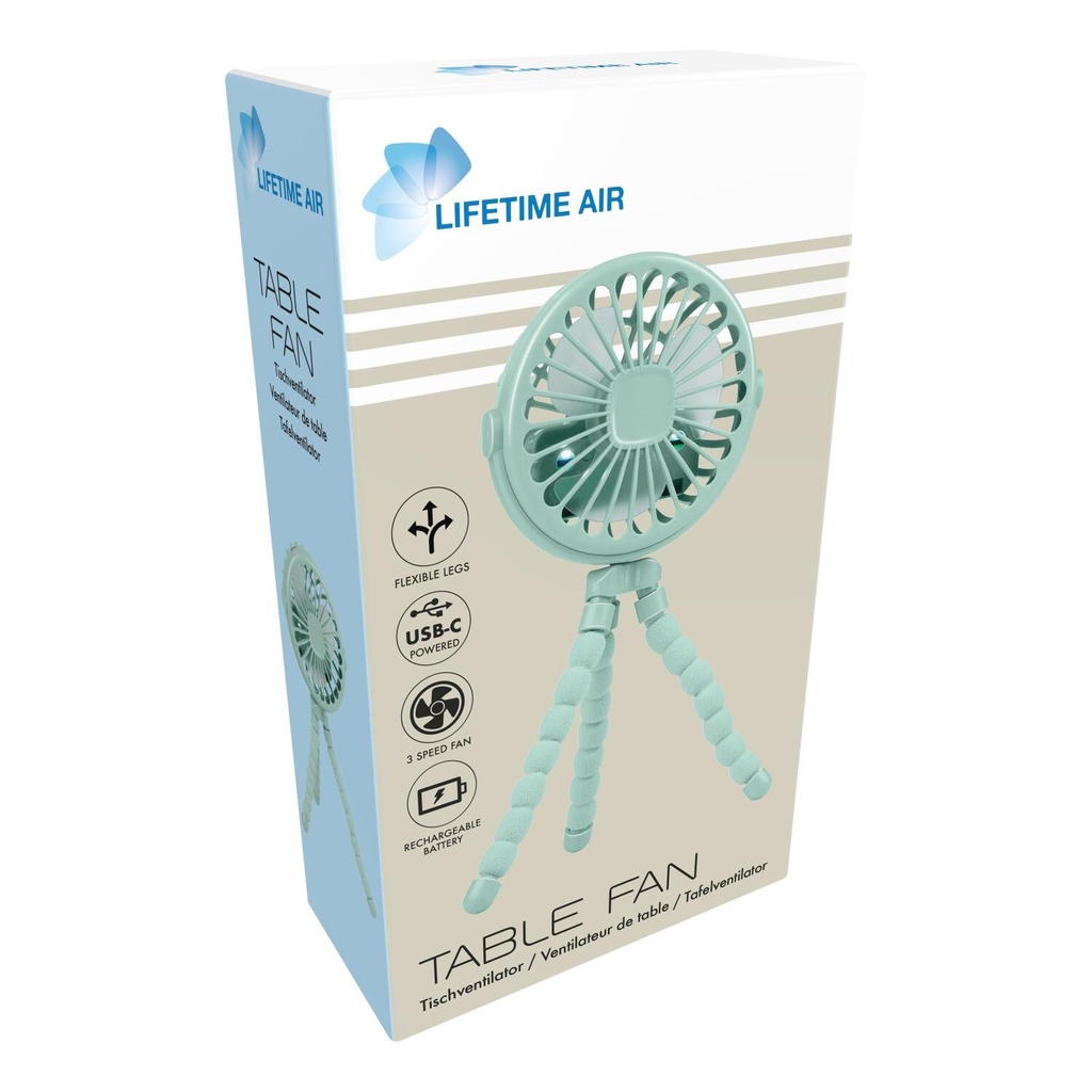 LIFETIME Table Fan USB 500mAh Green
