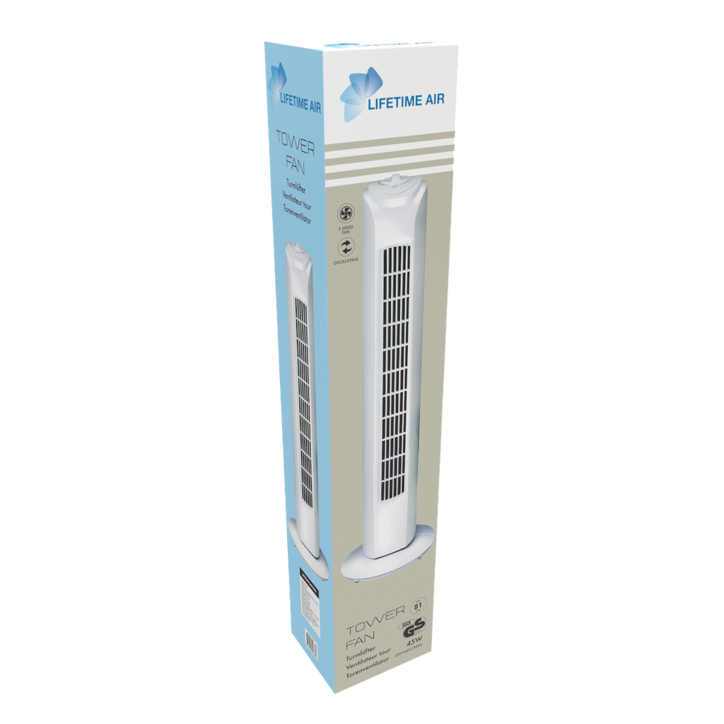[871125250388] LIFETIME Tower Fan 3 Speeds 81cm