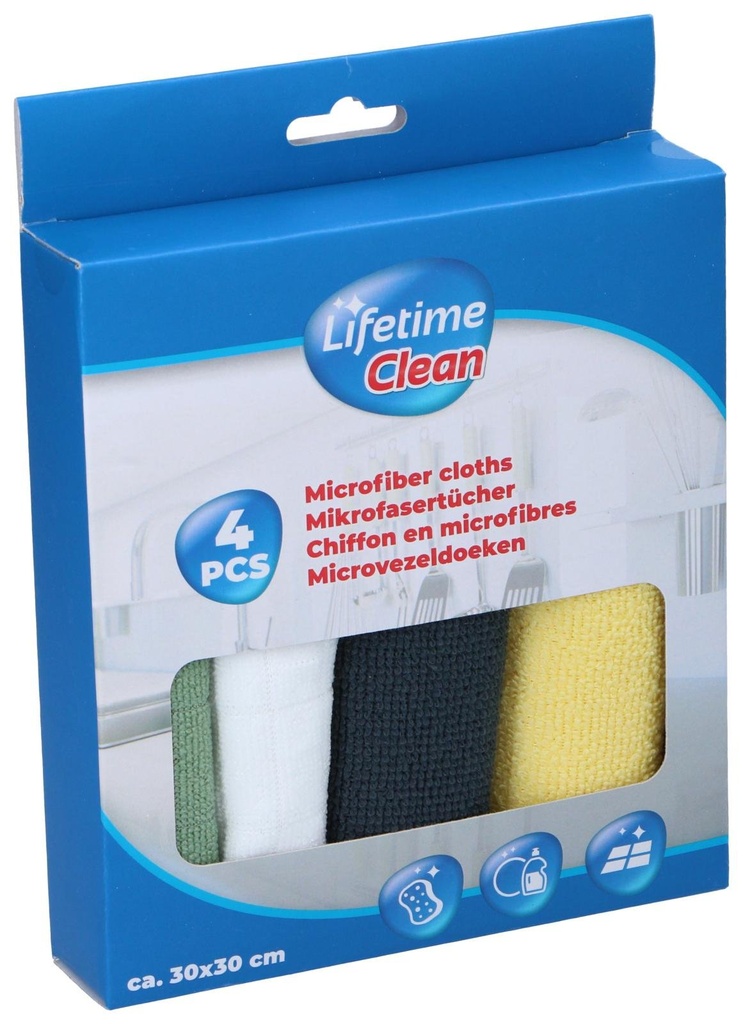 LIFETIME Microfiber Cloths 30x30cm 200gsm