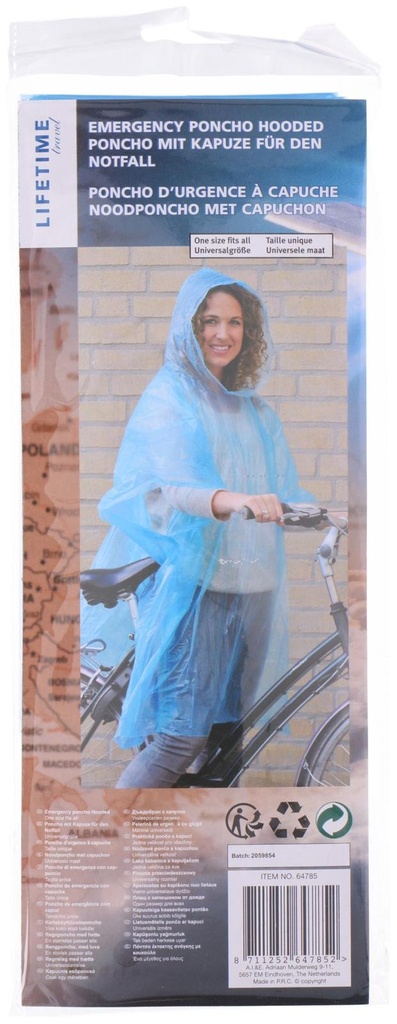 [871125264785] LIFETIME Poncho 125x100cm with Hood