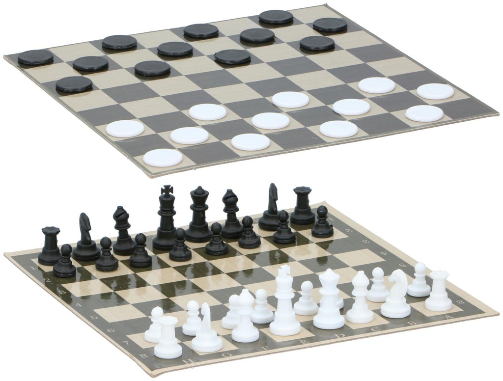 LIFETIME Mini Chess and Checkers Game 15x15cm