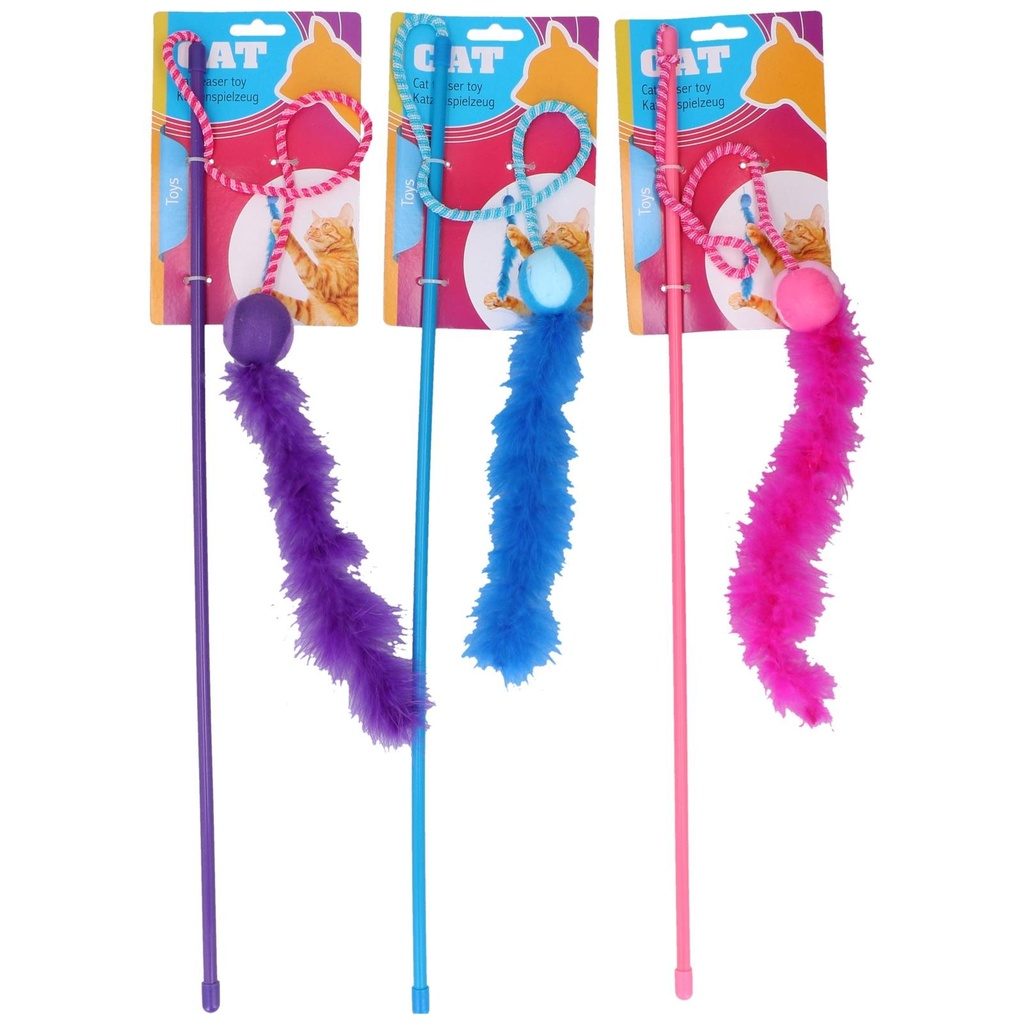 PET TOYS Cat Toy Teaser Feather Wand