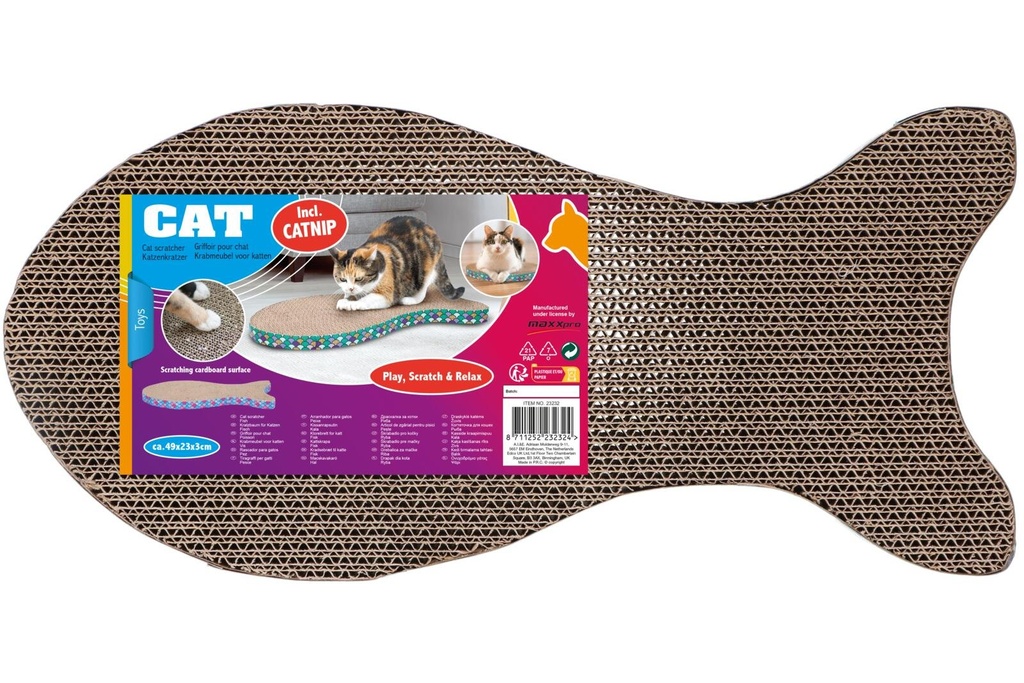 PET TOYS Cat Scratch Board Fish 49x23cm