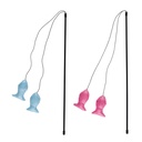 PET TOYS Cat Toy Teaser Wand With 2 Fish