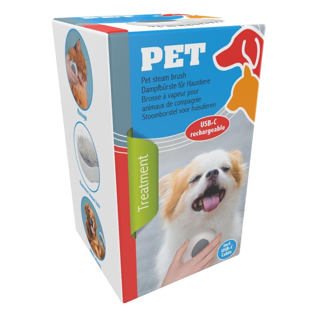 PET TREATMENT Pet Steam Hair Brush