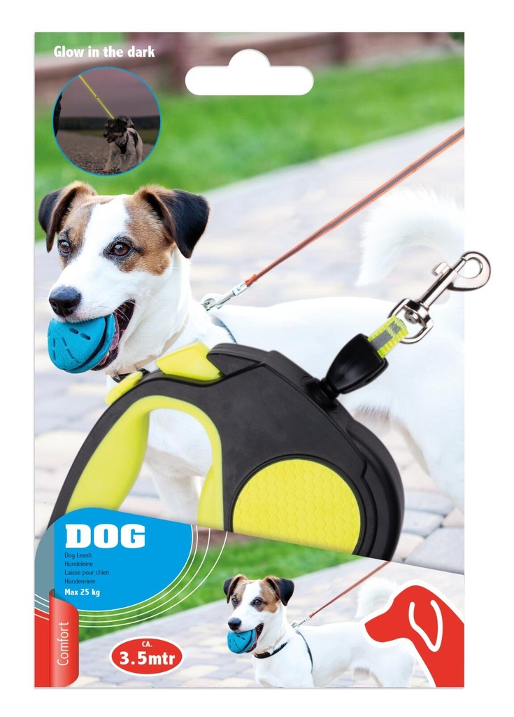 PET TREATMENT Dog Leash Retractable 3m Glow in the Dark