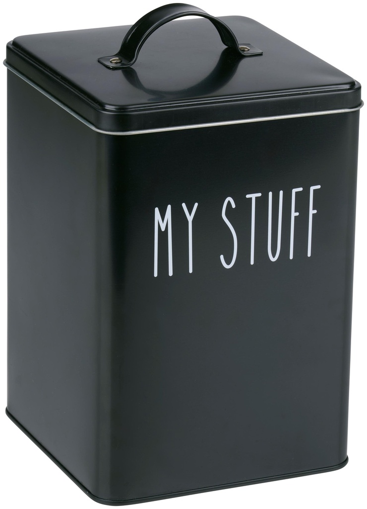 PET TREATMENT Black Metal Storage Tin Box