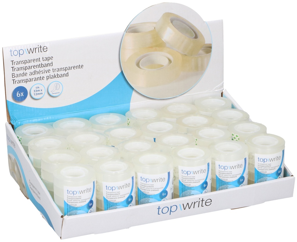 TOPWRITE Transparent Tape 33m x 12mm