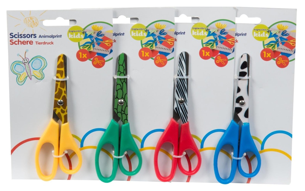 TOPWRITE Children’s Scissors Animal Print 13cm