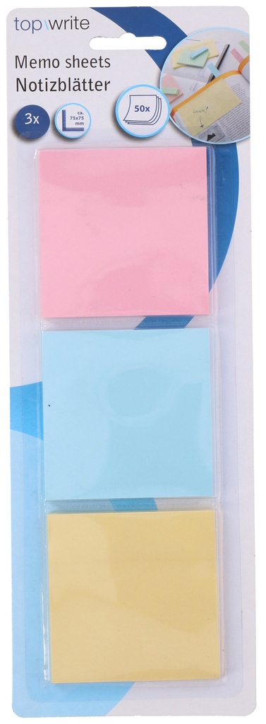 TOPWRITE Memo Sheets 75x75mm 50 Sheets