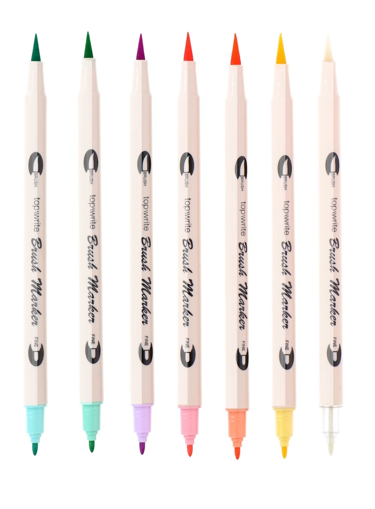 TOPWRITE Double Sided Felt Tip Brush