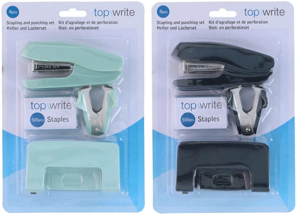 TOPWRITE Stapler And Hole Punch Set