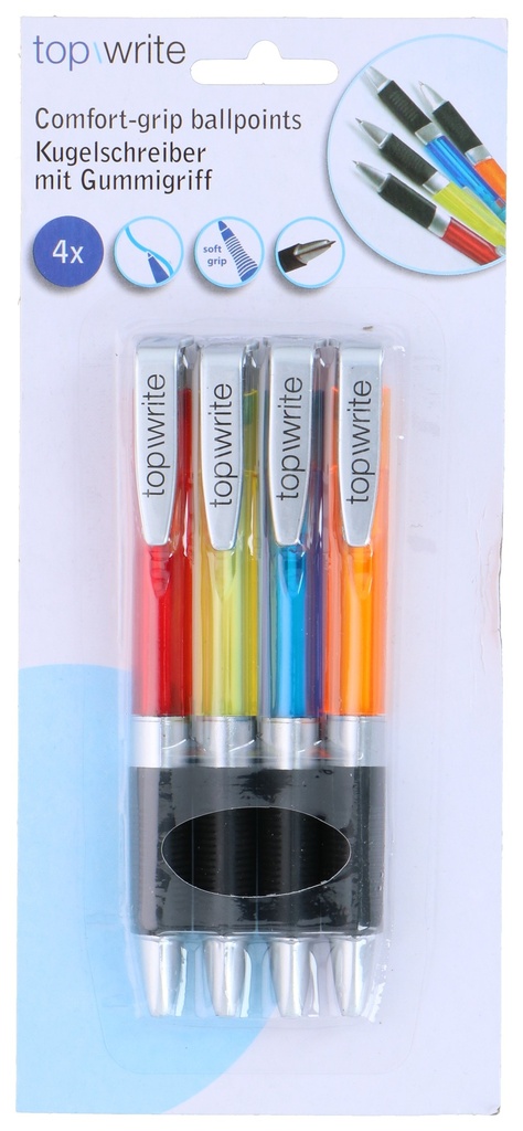 TOPWRITE Ballpoint Pen Comfort Grip Blue