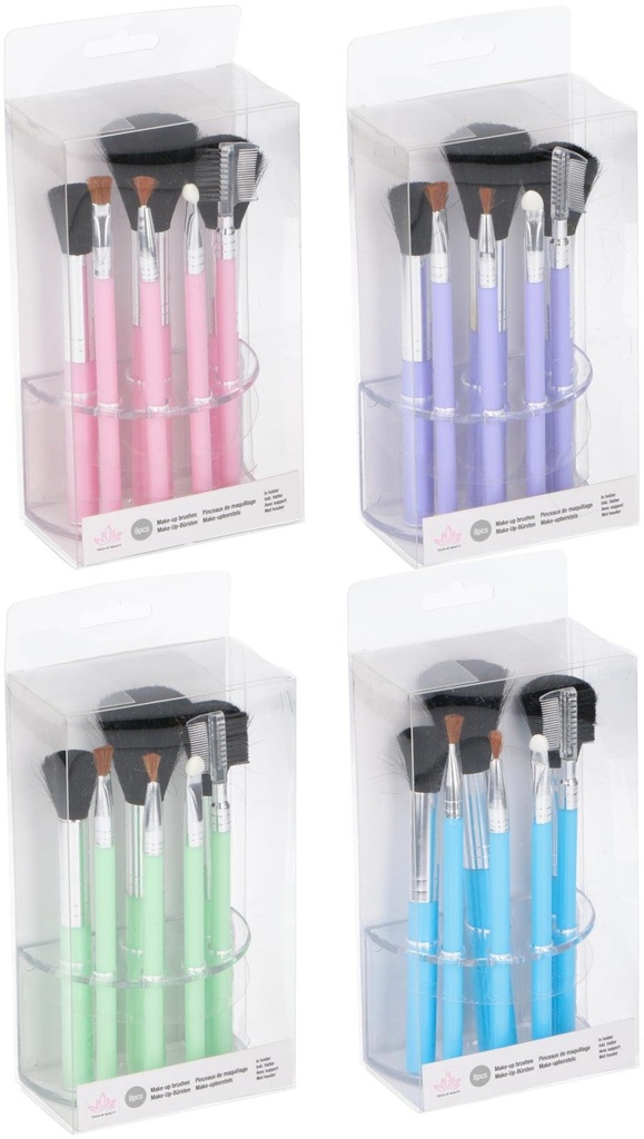 [871125204406] TOUCH OF BEAUTY Cosmetic Brush Set 8-Piece With Holder