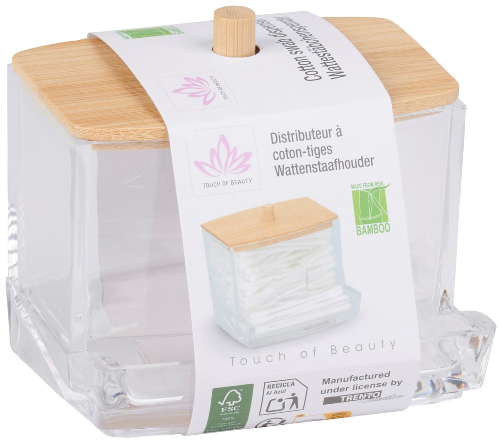 [871125226057] TOUCH OF BEAUTY Cotton Swab Holder With Lid