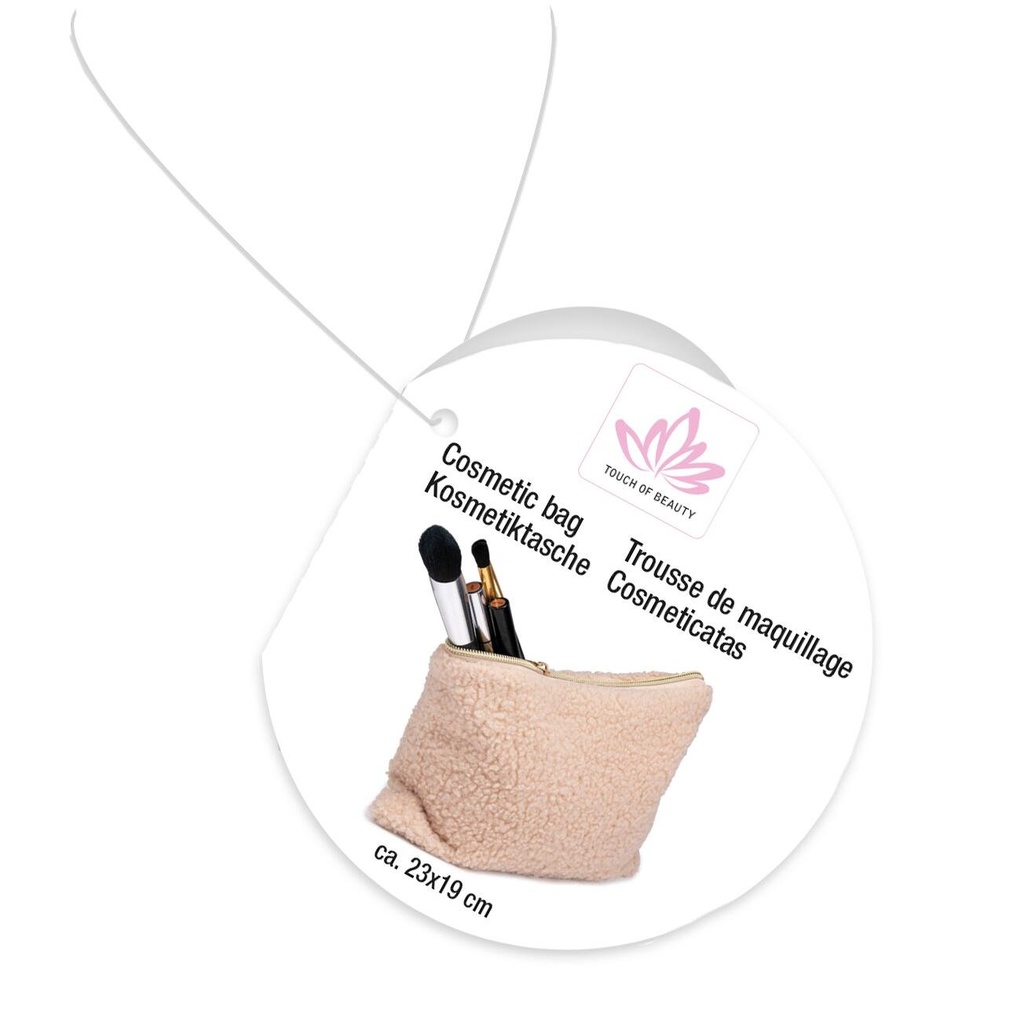 TOUCH OF BEAUTY Cosmetic Bag Beige 23x19cm