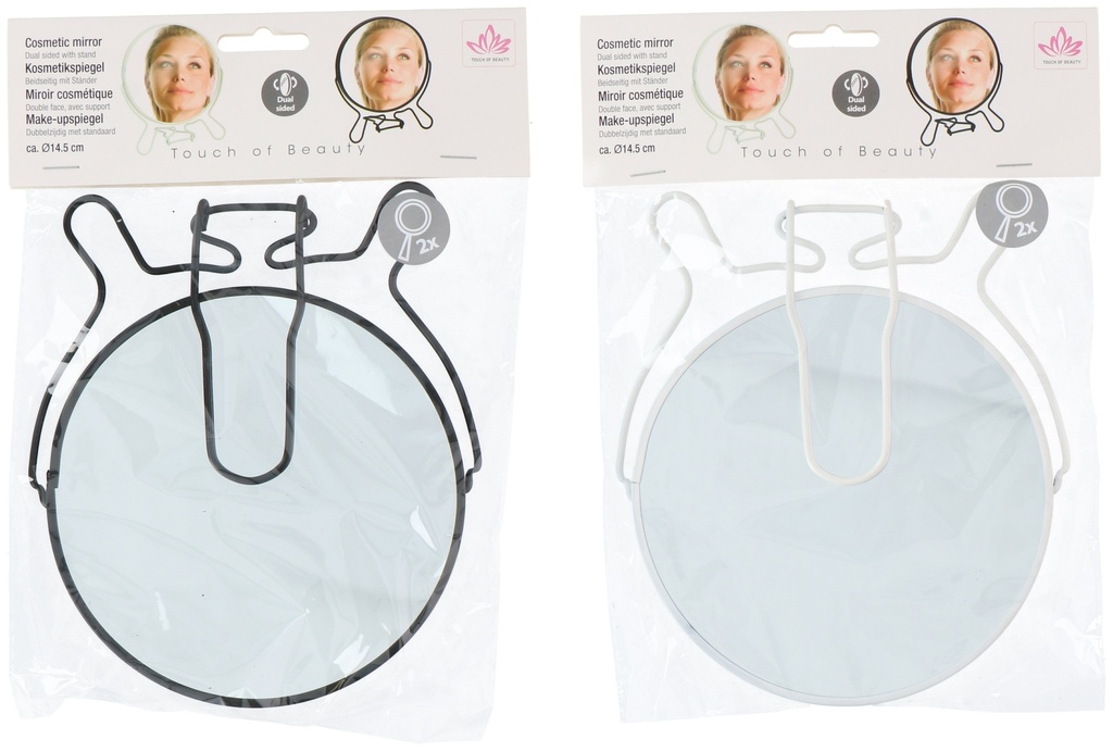 [871125216297] TOUCH OF BEAUTY Cosmetic Mirror 15.5x18cm Round