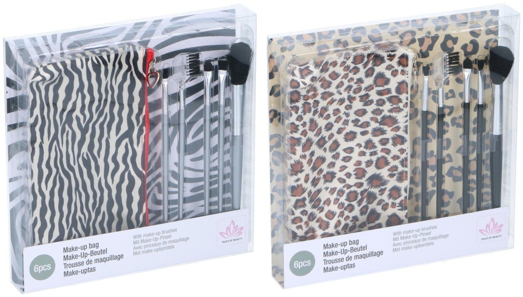 TOUCH OF BEAUTY Make-Up Brushes With Storage Pouch