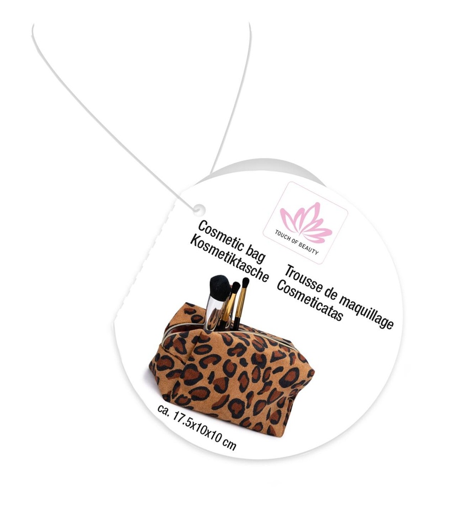 [871125223711] TOUCH OF BEAUTY Cosmetic Bag Leopard Print 17.5x10x10cm