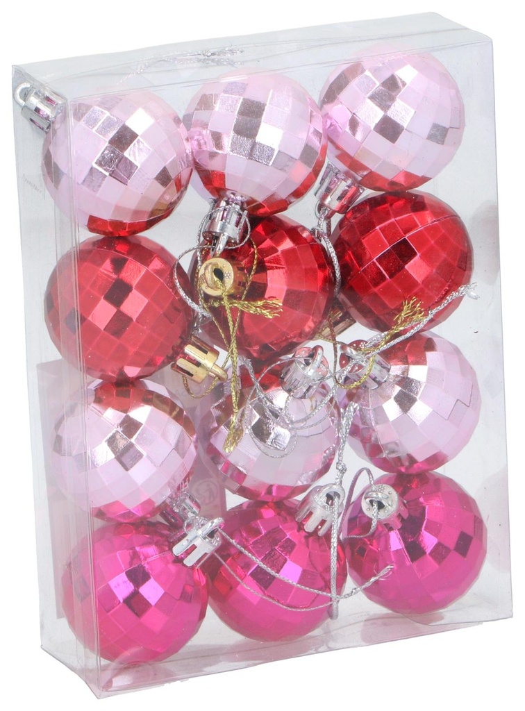 ARTICASA Christmas Disco Ball Pink Ø4cm