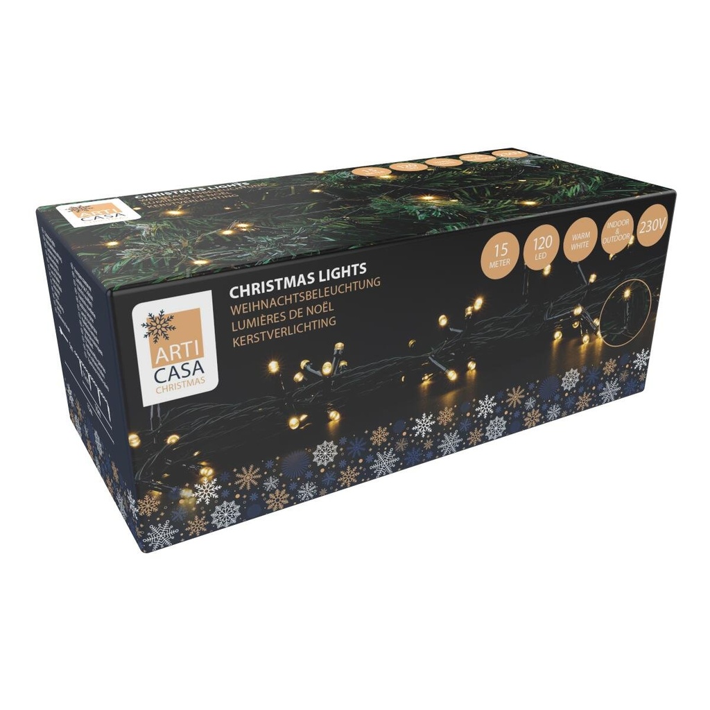 ARTICASA Christmas String Light 120LED 230V Warm White IP44