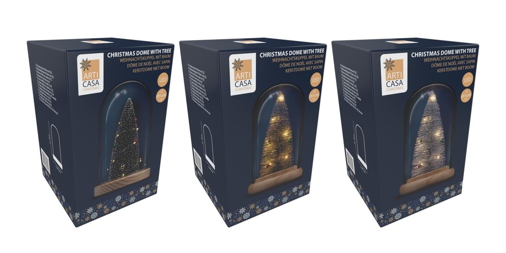 ARTICASA Christmas Dome with Tree and LED Lights